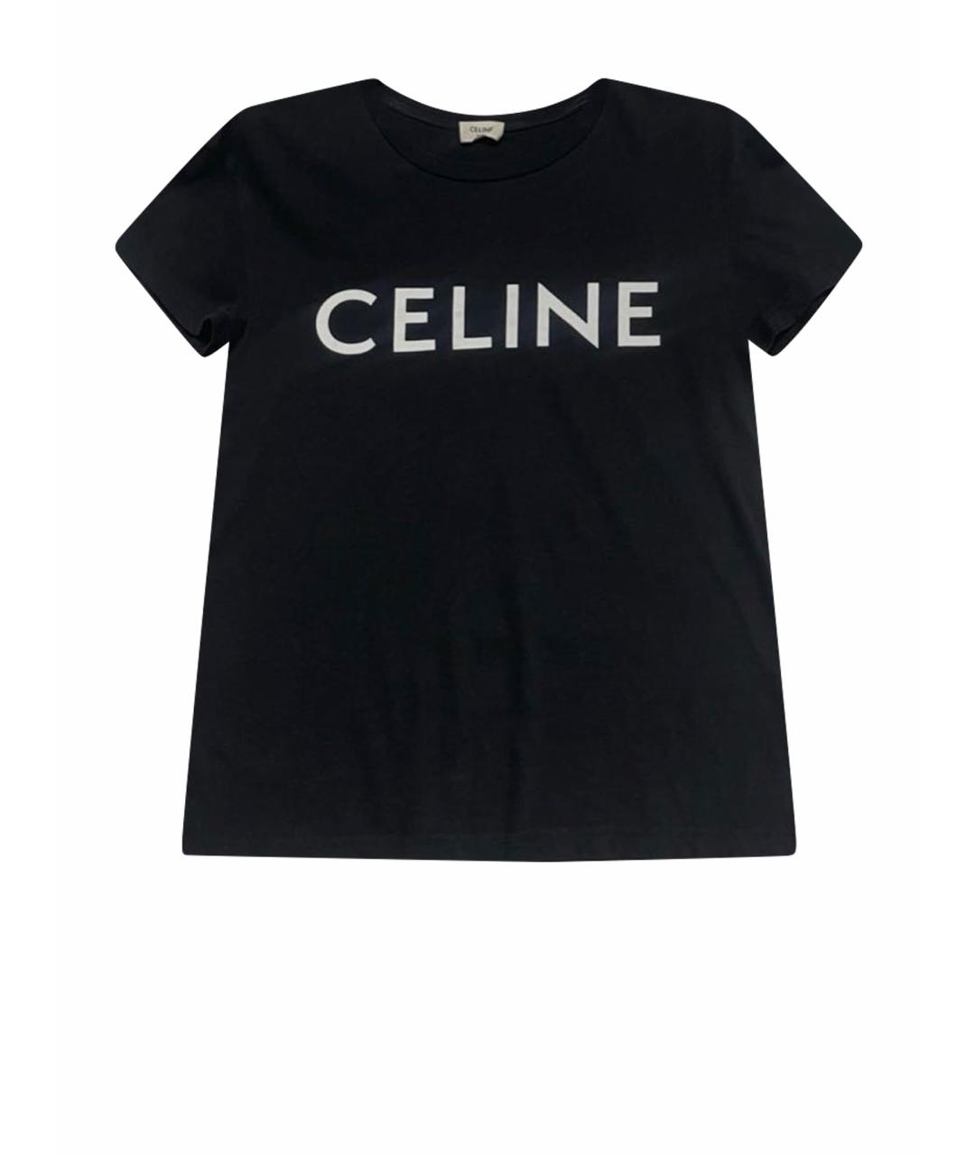 CELINE Черная футболка, фото 1
