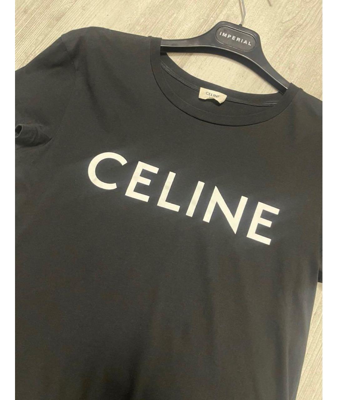 CELINE Черная футболка, фото 4