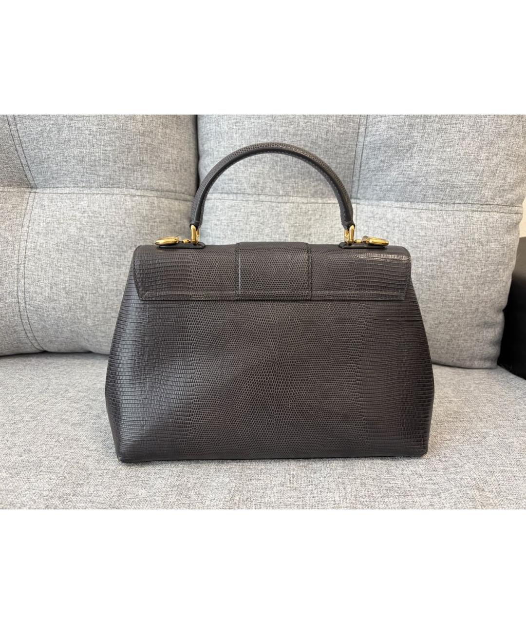 DOLCE&GABBANA Черная кожаная сумка с короткими ручками, фото 3