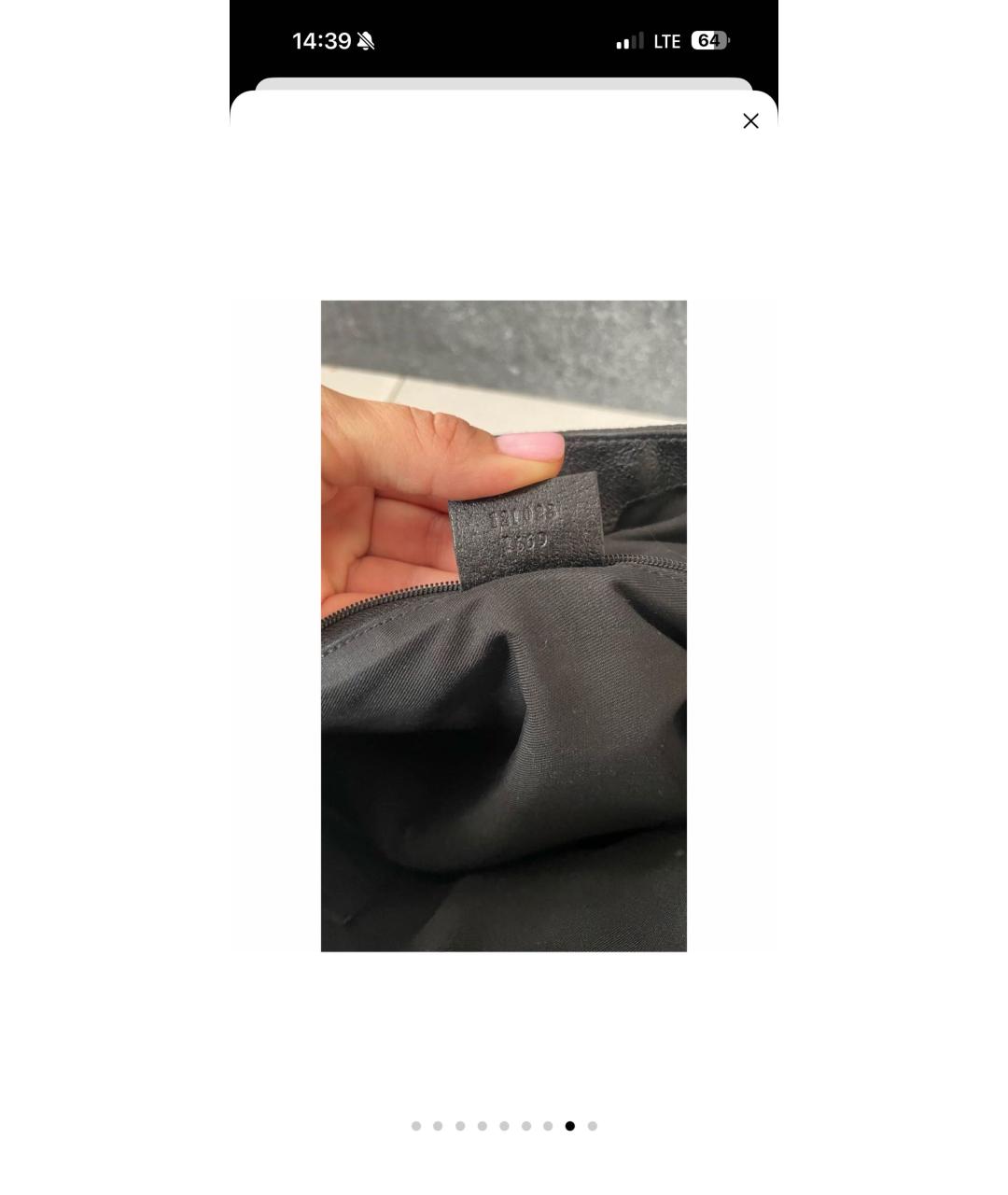 GUCCI Черная сумка тоут из искусственной кожи, фото 8