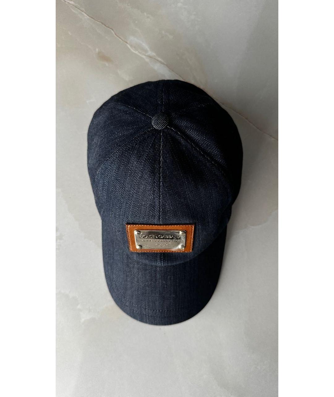 DOLCE&GABBANA Темно-синяя хлопковая кепка/бейсболка, фото 7