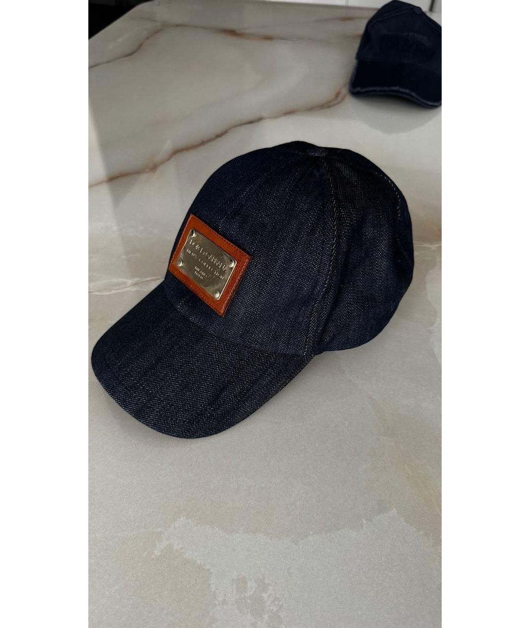 DOLCE&GABBANA Темно-синяя хлопковая кепка/бейсболка, фото 3