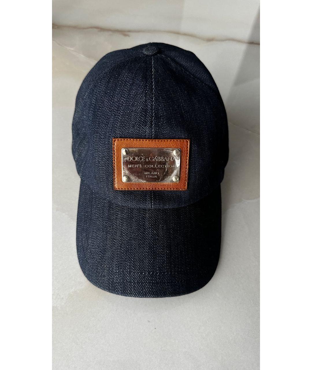 DOLCE&GABBANA Темно-синяя хлопковая кепка/бейсболка, фото 8