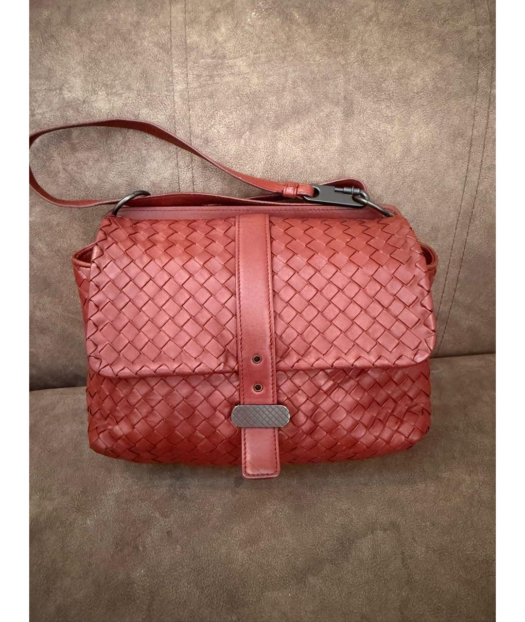 BOTTEGA VENETA Оранжевая кожаная сумка через плечо, фото 2