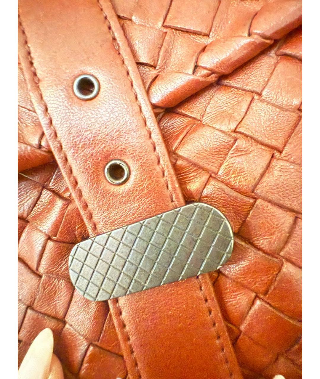 BOTTEGA VENETA Оранжевая кожаная сумка через плечо, фото 3