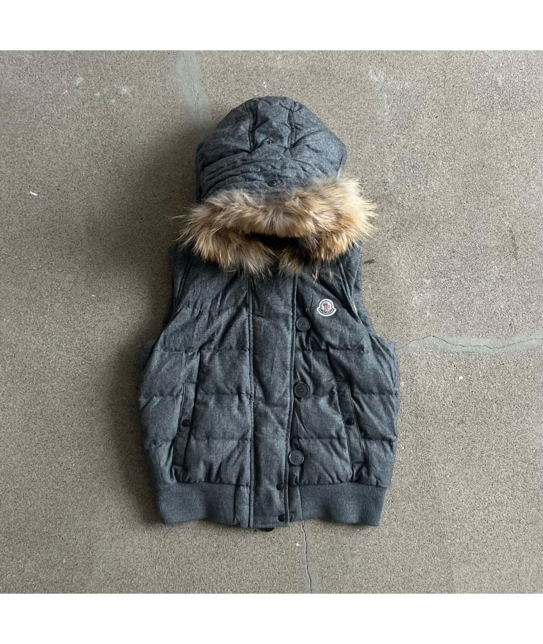 MONCLER Серый шерстяной жилет, фото 8