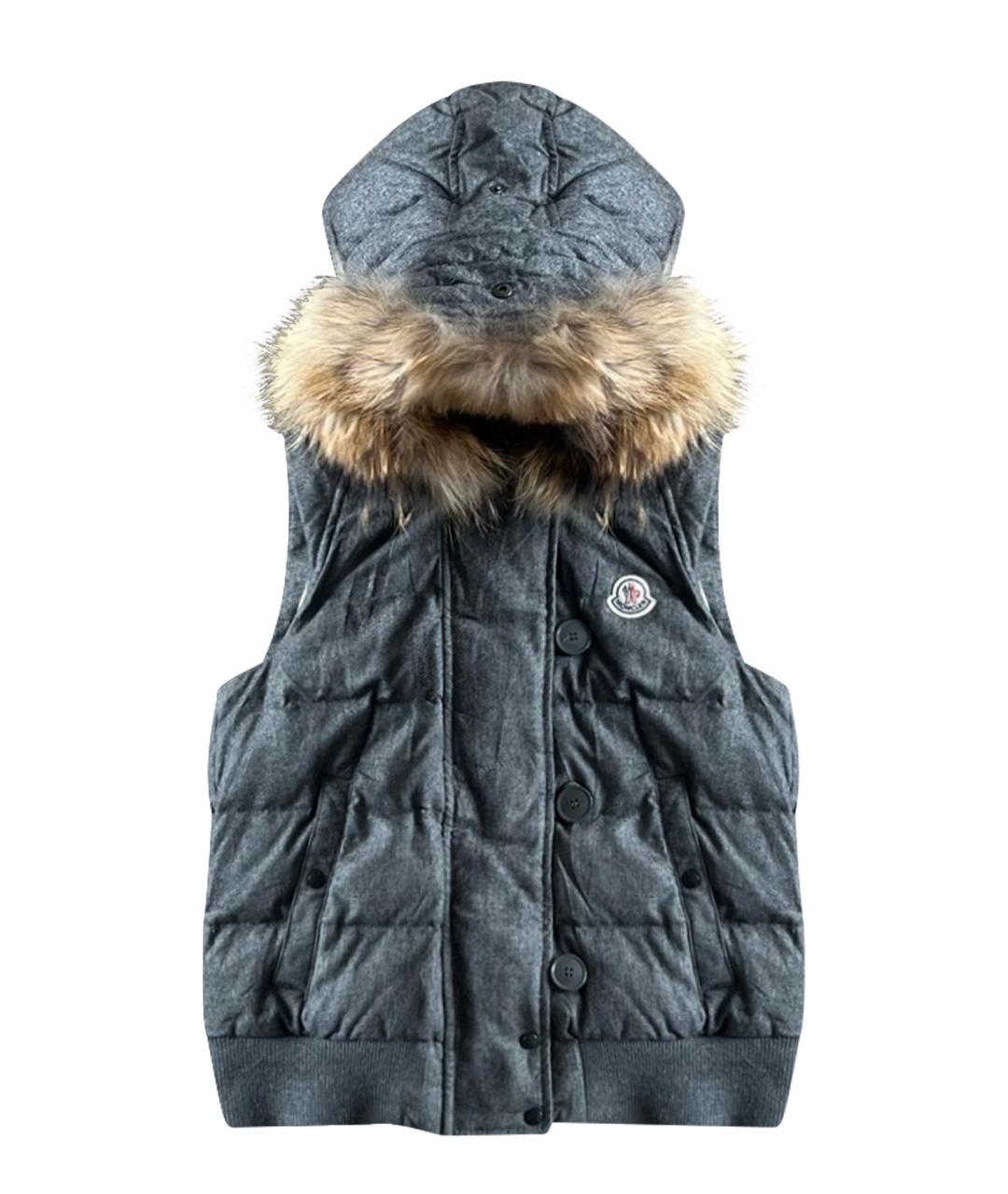 MONCLER Серый шерстяной жилет, фото 1