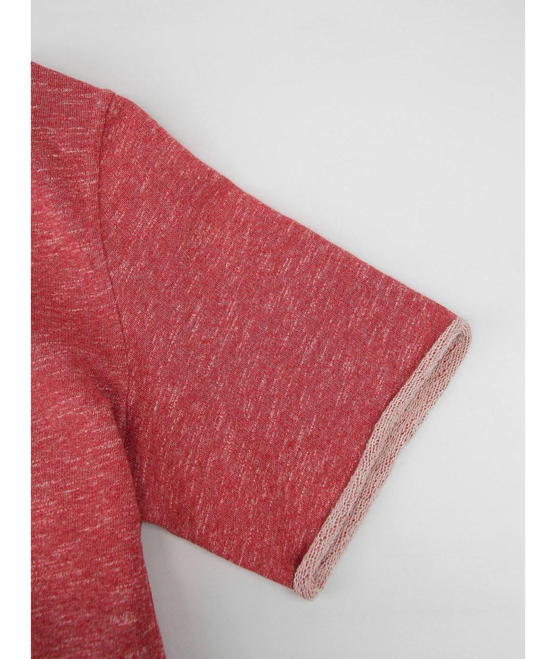 BRUNELLO CUCINELLI Красная хлопковая футболка, фото 6