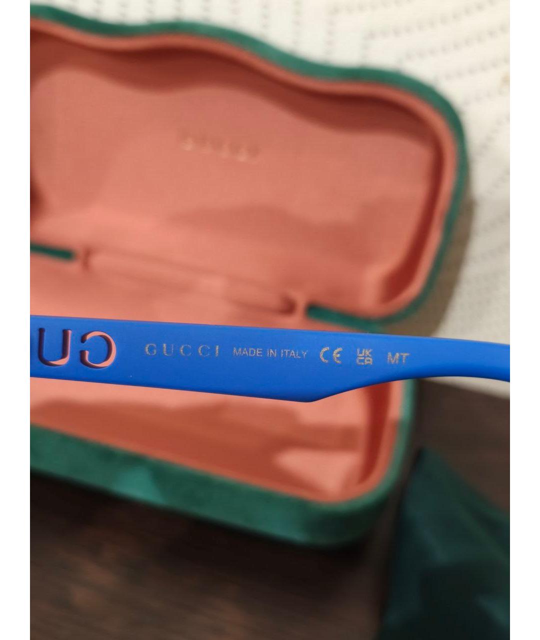 GUCCI Синие пластиковые солнцезащитные очки, фото 6