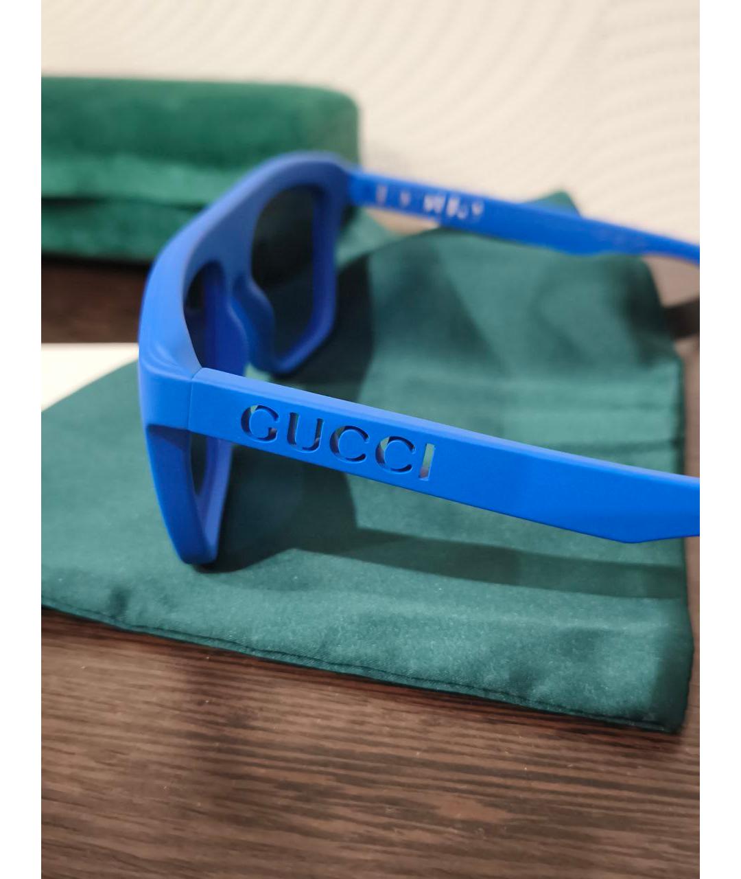 GUCCI Синие пластиковые солнцезащитные очки, фото 2