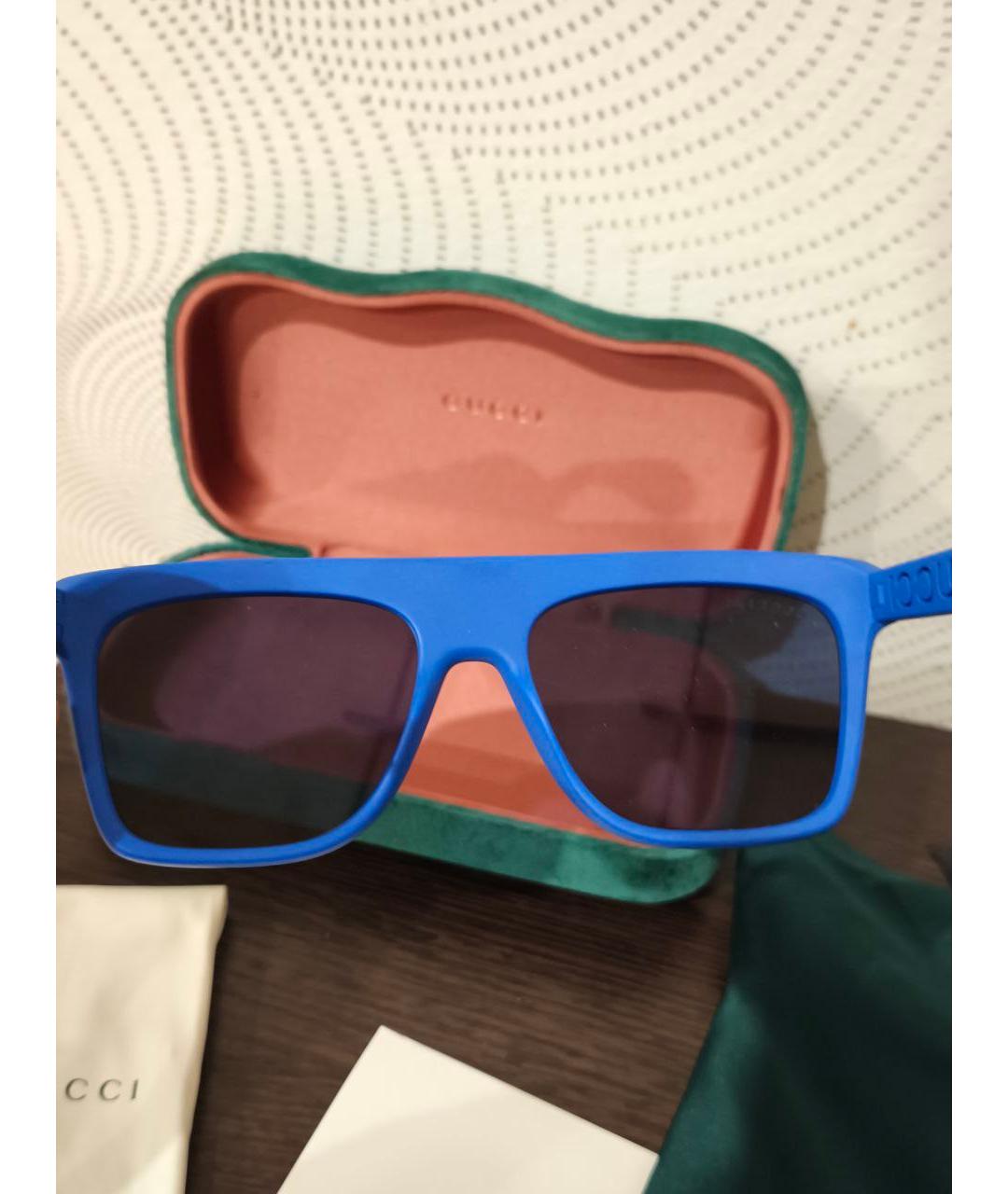 GUCCI Синие пластиковые солнцезащитные очки, фото 7