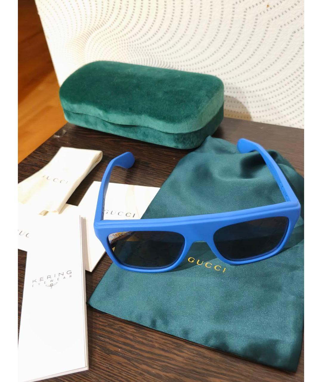 GUCCI Синие пластиковые солнцезащитные очки, фото 4