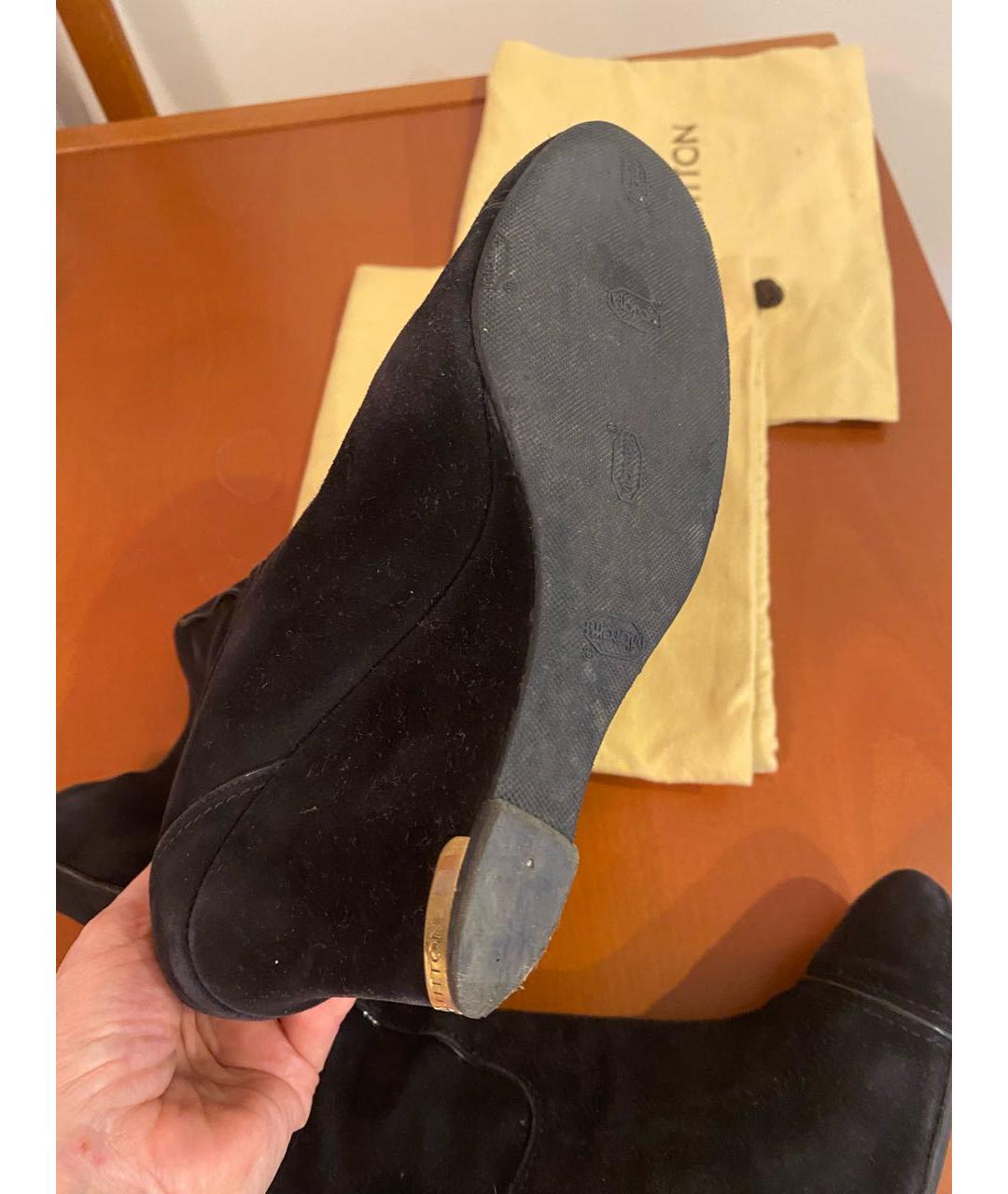 LOUIS VUITTON Черные замшевые полусапоги, фото 6