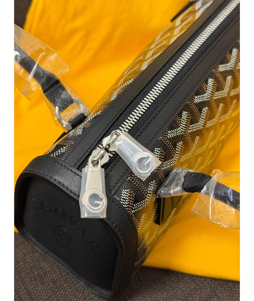 GOYARD Черная кожаная сумка через плечо, фото 5