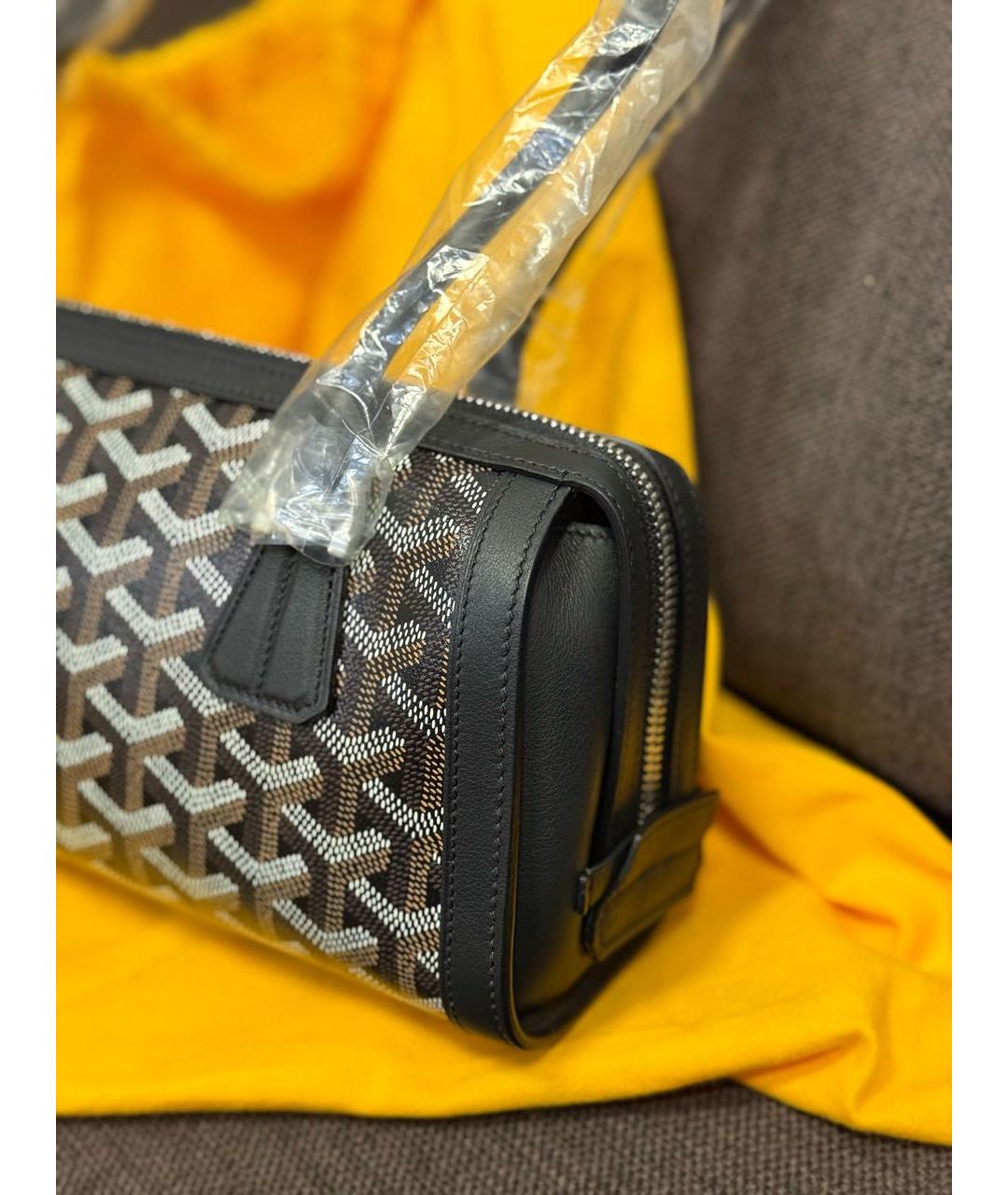 GOYARD Черная кожаная сумка через плечо, фото 7