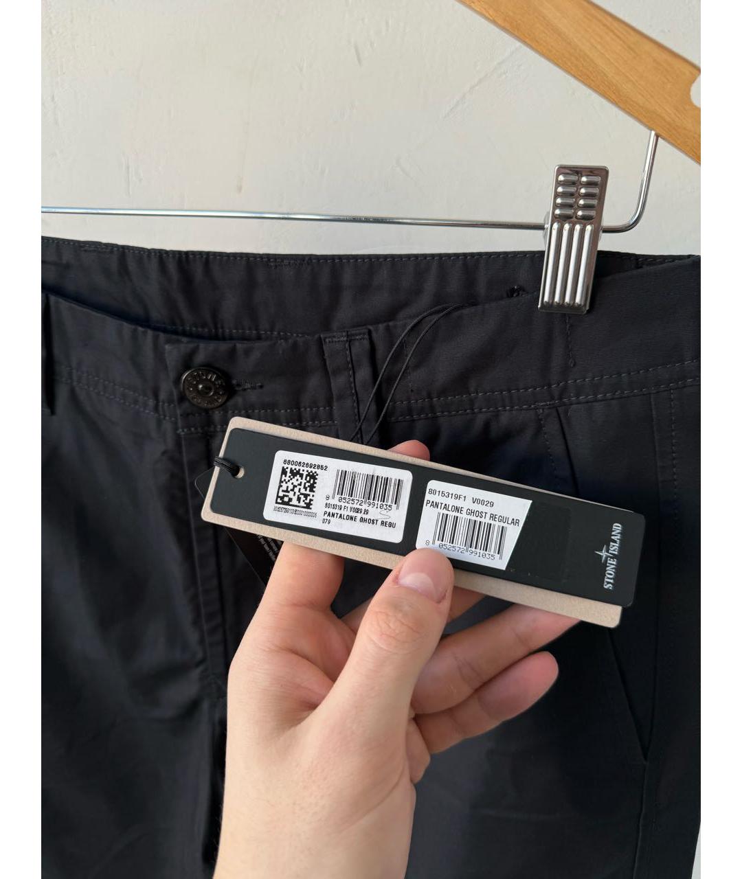 STONE ISLAND Черные брюки чинос, фото 3