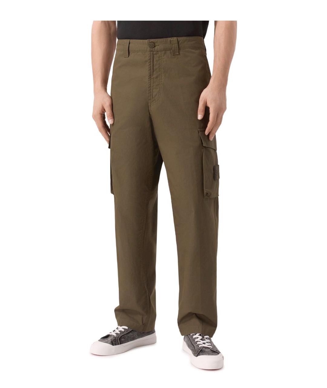STONE ISLAND Хаки брюки чинос, фото 3