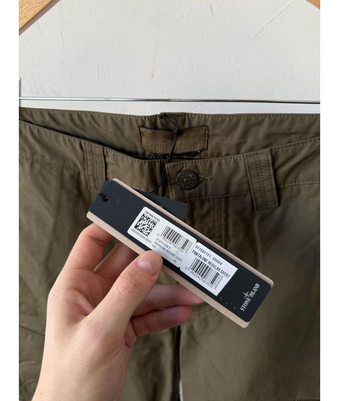 STONE ISLAND Хаки брюки чинос, фото 4