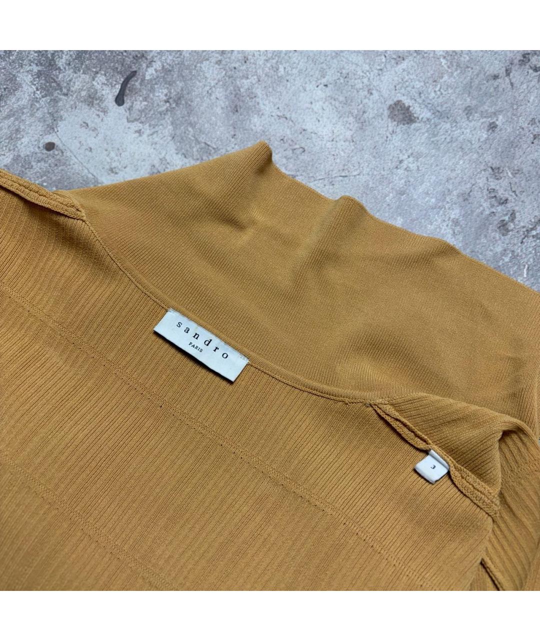 SANDRO Горчичный вискозный кардиган, фото 3
