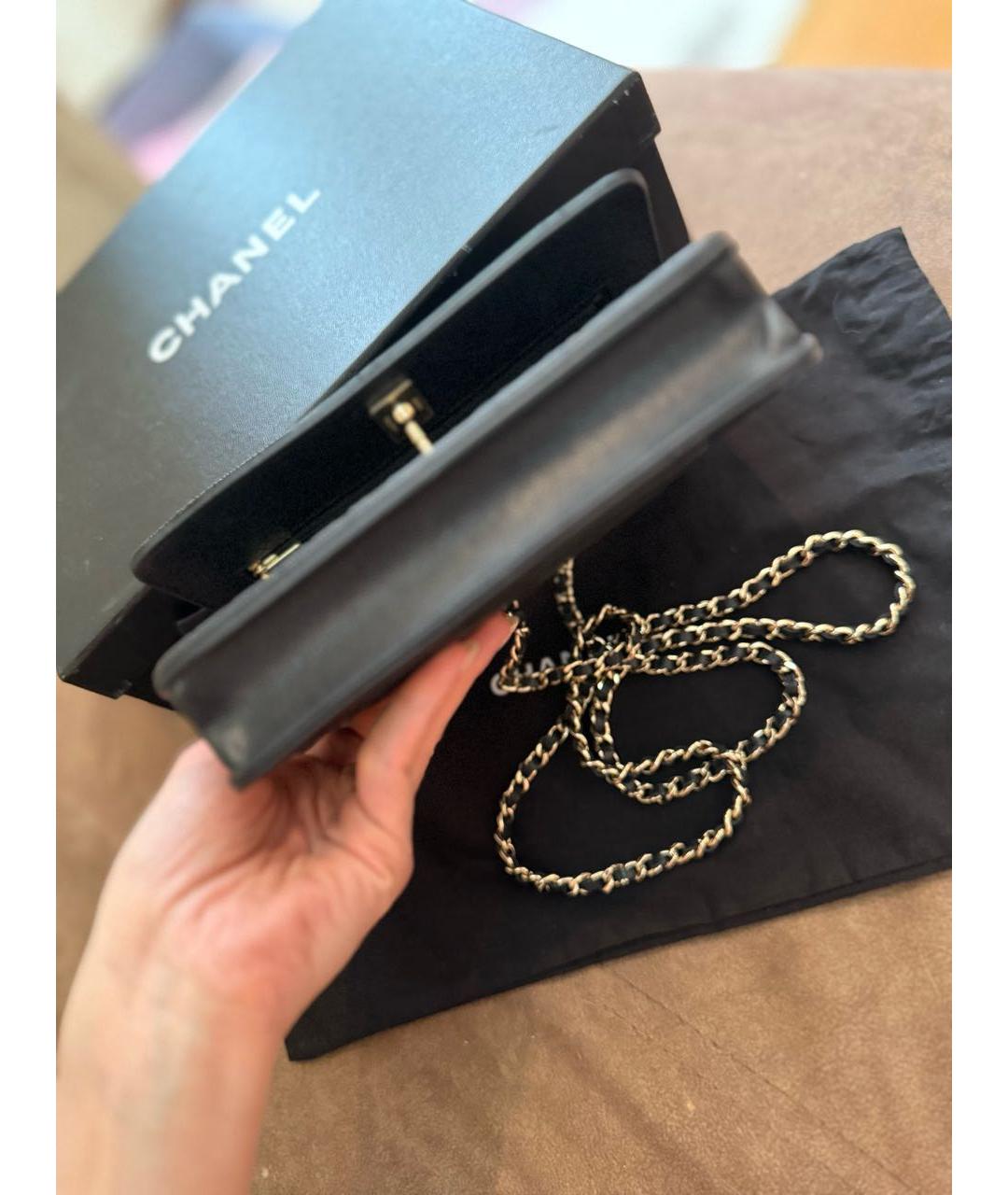 CHANEL Черная кожаная сумка через плечо, фото 3