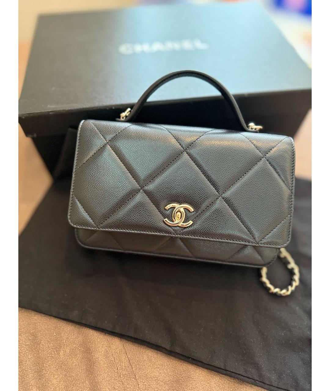 CHANEL Черная кожаная сумка через плечо, фото 4