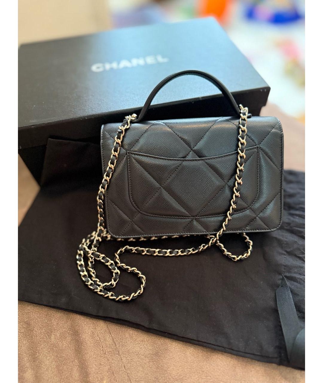 CHANEL Черная кожаная сумка через плечо, фото 2