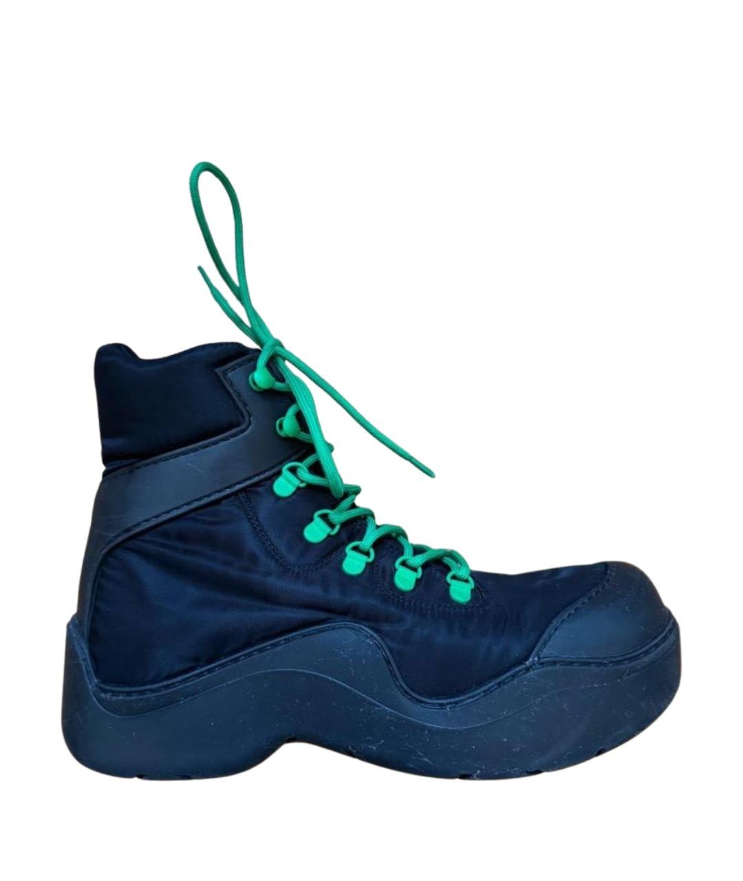 BOTTEGA VENETA Черные неопреновые высокие ботинки, фото 1