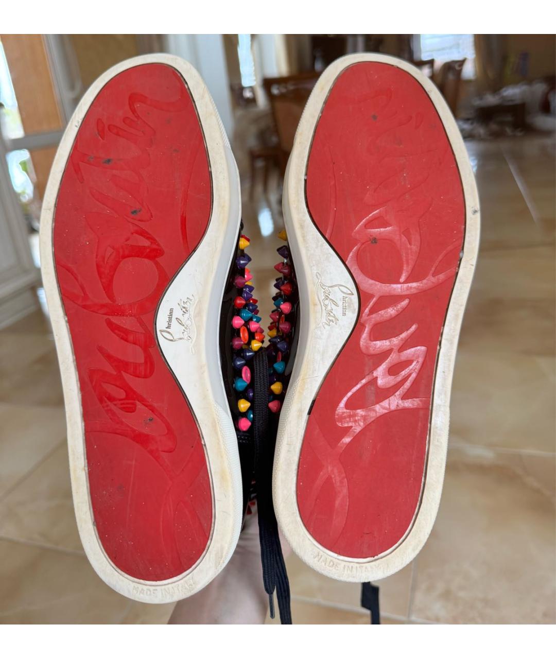 CHRISTIAN LOUBOUTIN Мульти кеды из лакированной кожи, фото 5