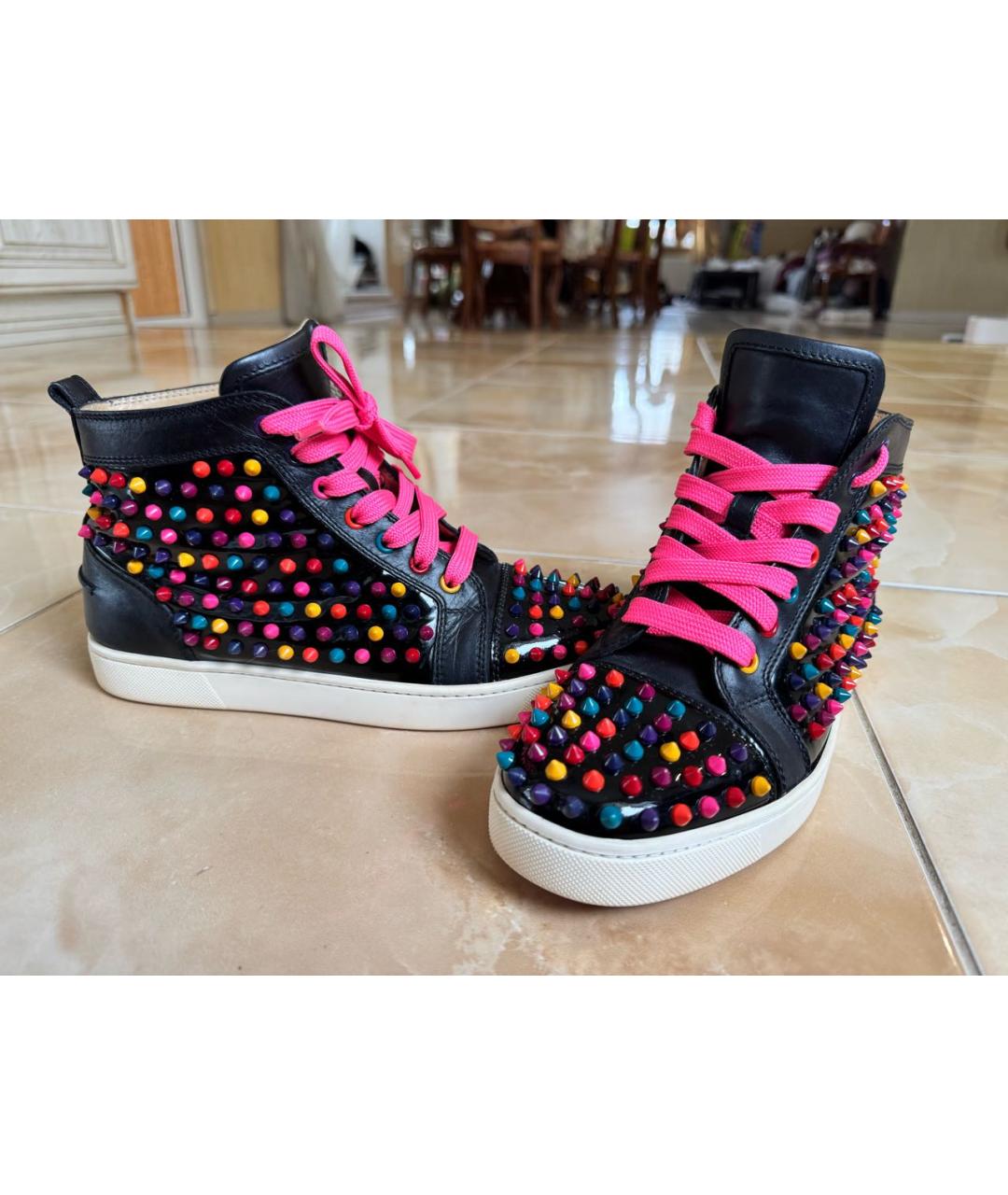 CHRISTIAN LOUBOUTIN Мульти кеды из лакированной кожи, фото 7