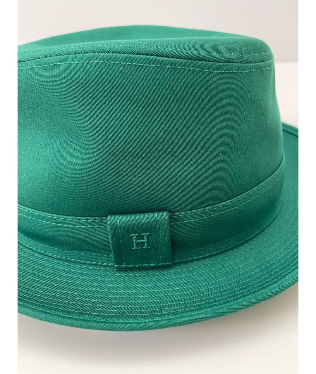 HERMES PRE-OWNED Зеленая хлопковая шляпа, фото 4