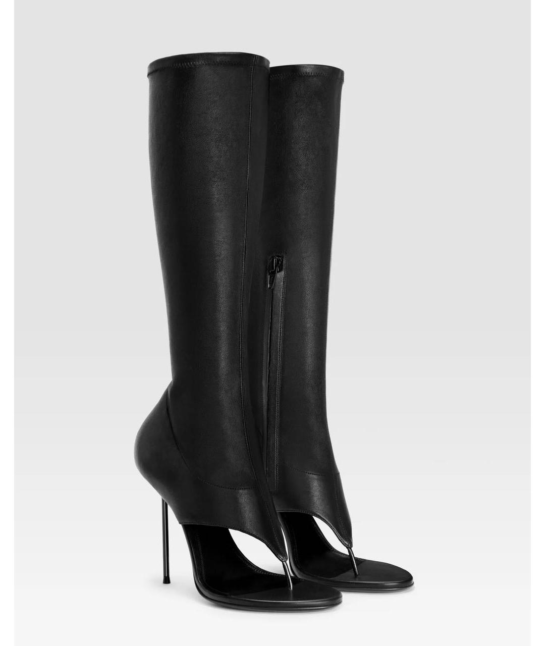 PARIS TEXAS Черные кожаные босоножки, фото 2