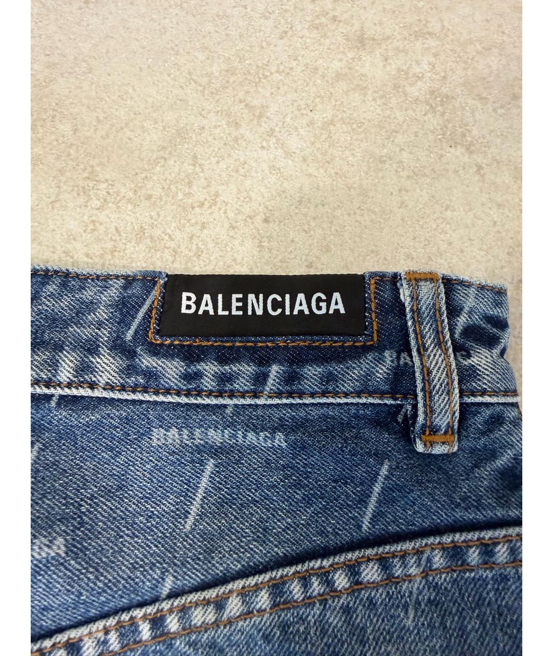 BALENCIAGA Синяя хлопковая юбка мини, фото 3
