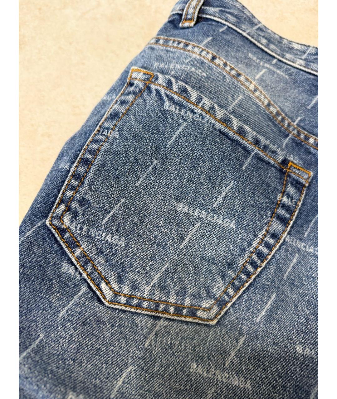 BALENCIAGA Синяя хлопковая юбка мини, фото 6