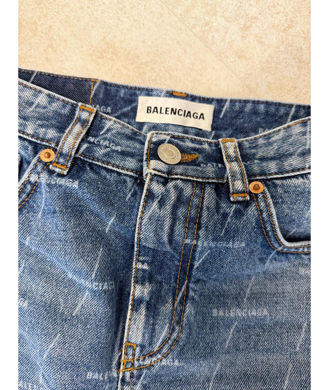 BALENCIAGA Синяя хлопковая юбка мини, фото 4