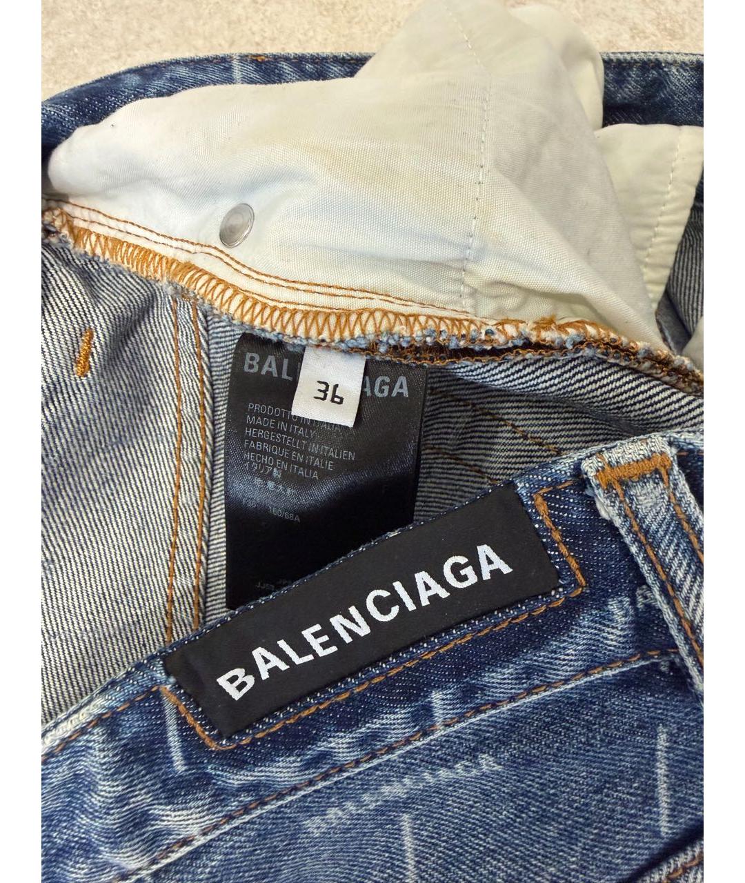 BALENCIAGA Синяя хлопковая юбка мини, фото 5