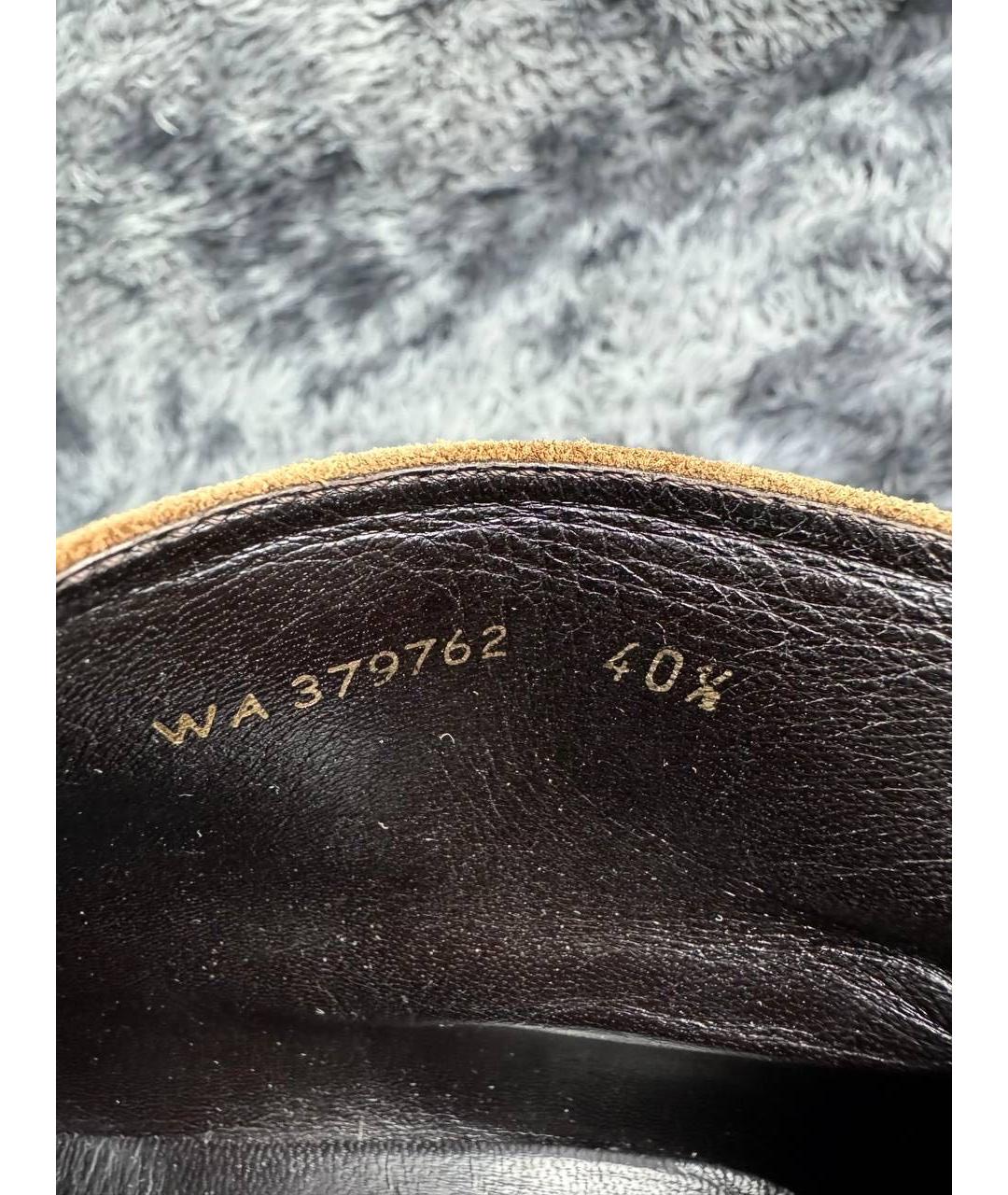 SAINT LAURENT Коричневые замшевые низкие ботинки, фото 6