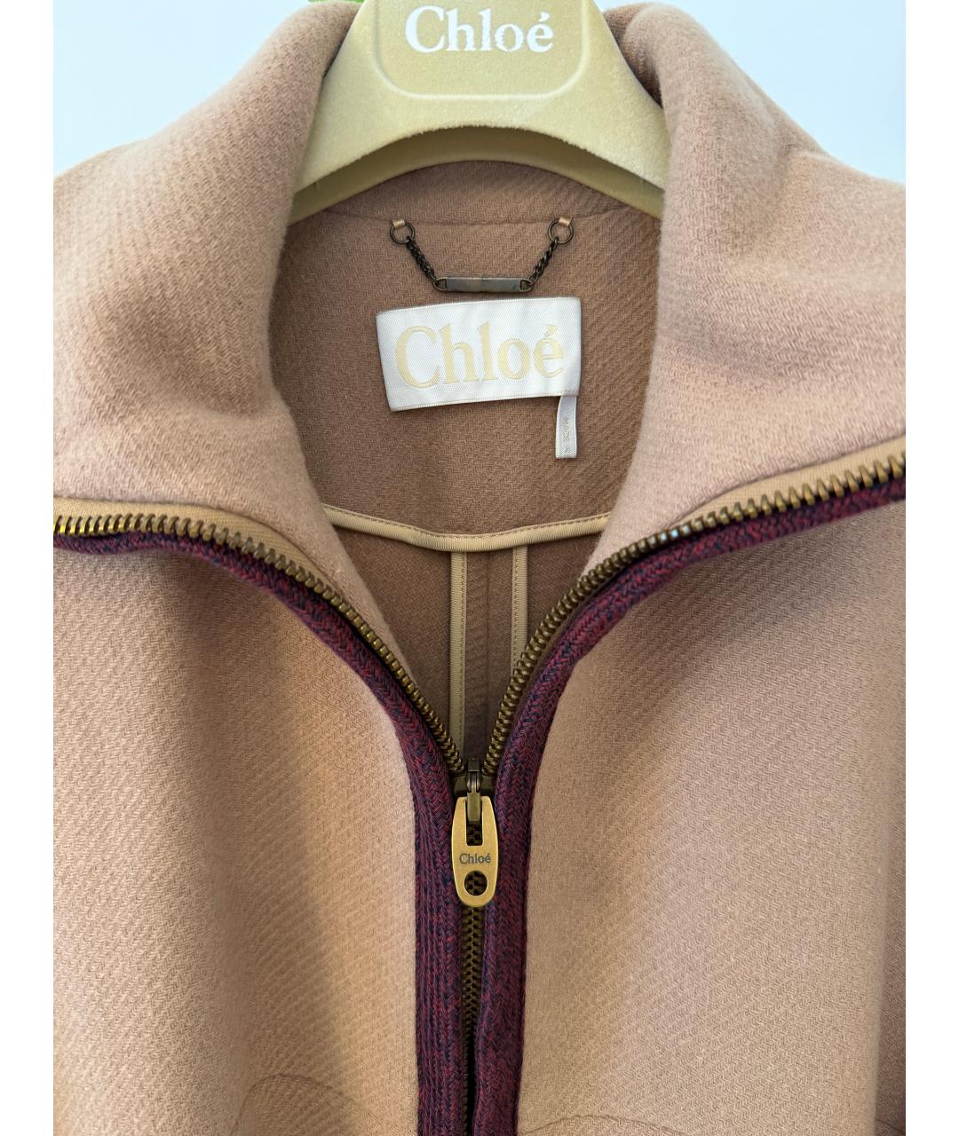 CHLOE Бежевое шерстяное пальто, фото 3
