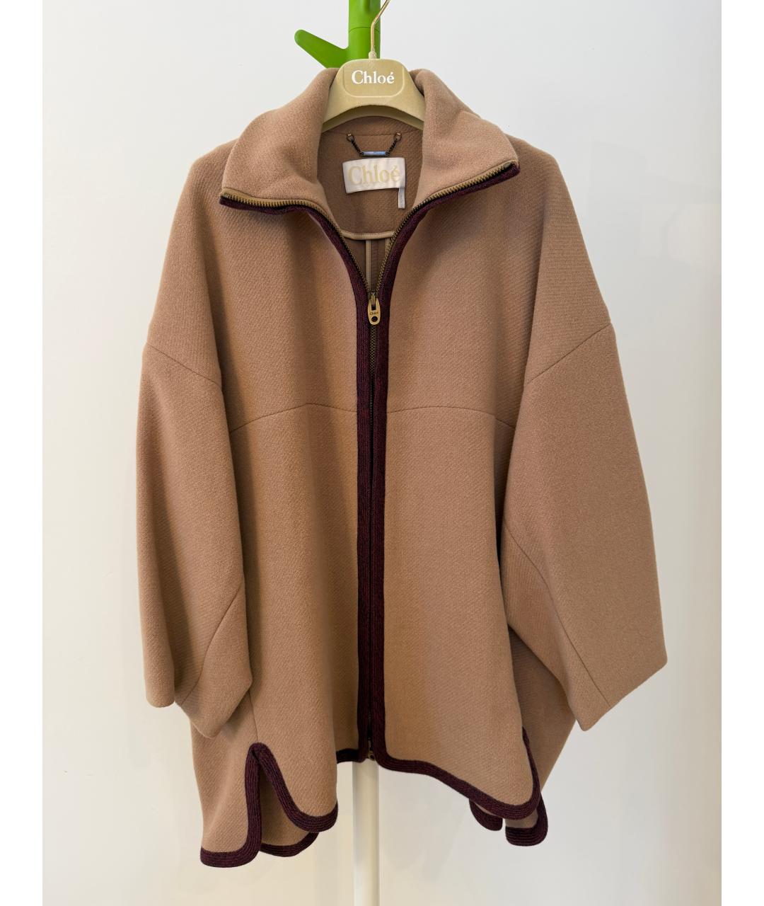 CHLOE Бежевое шерстяное пальто, фото 5