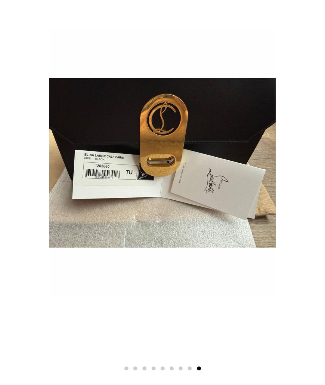 CHRISTIAN LOUBOUTIN Черная кожаная сумка с короткими ручками, фото 2