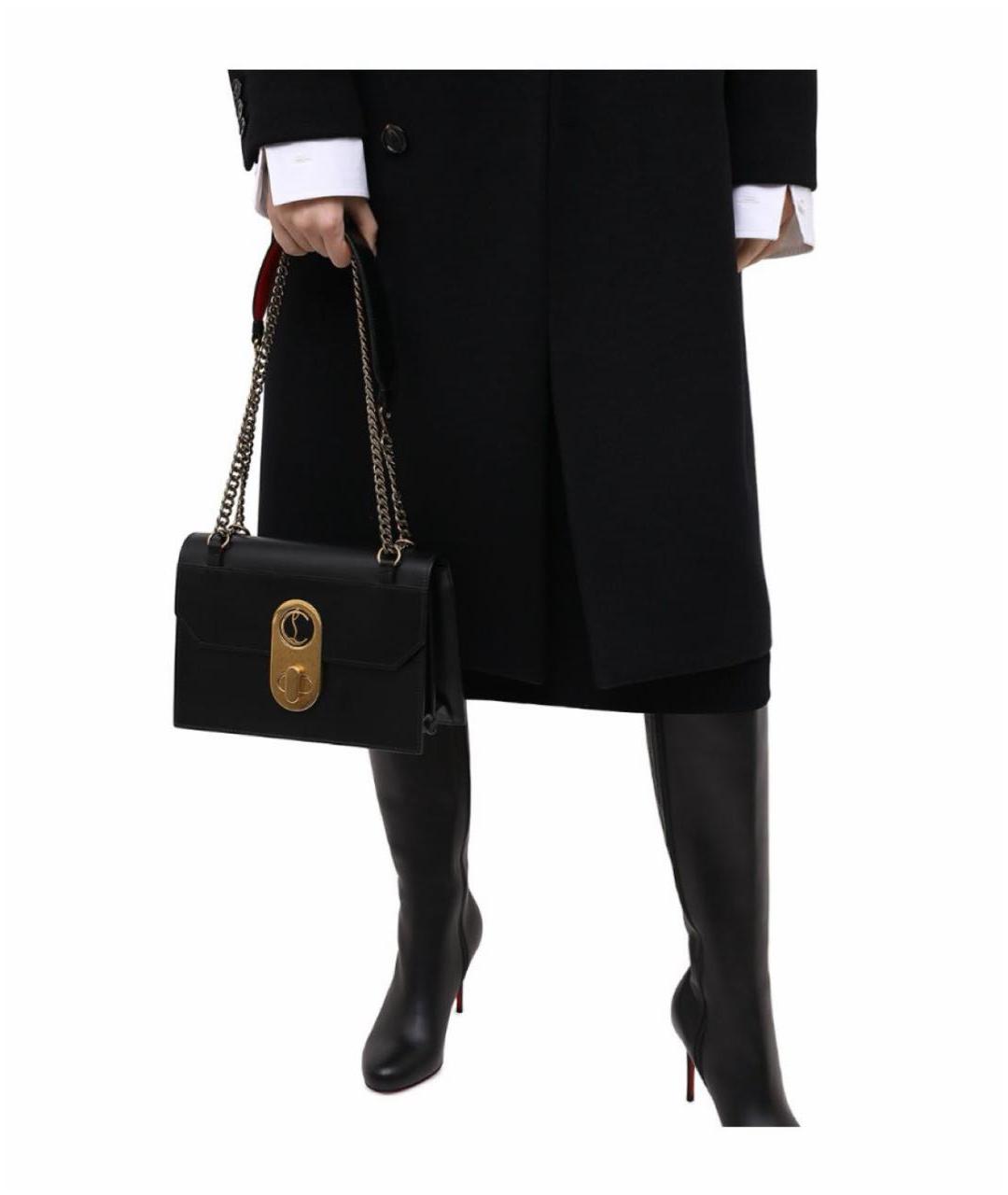 CHRISTIAN LOUBOUTIN Черная кожаная сумка с короткими ручками, фото 4