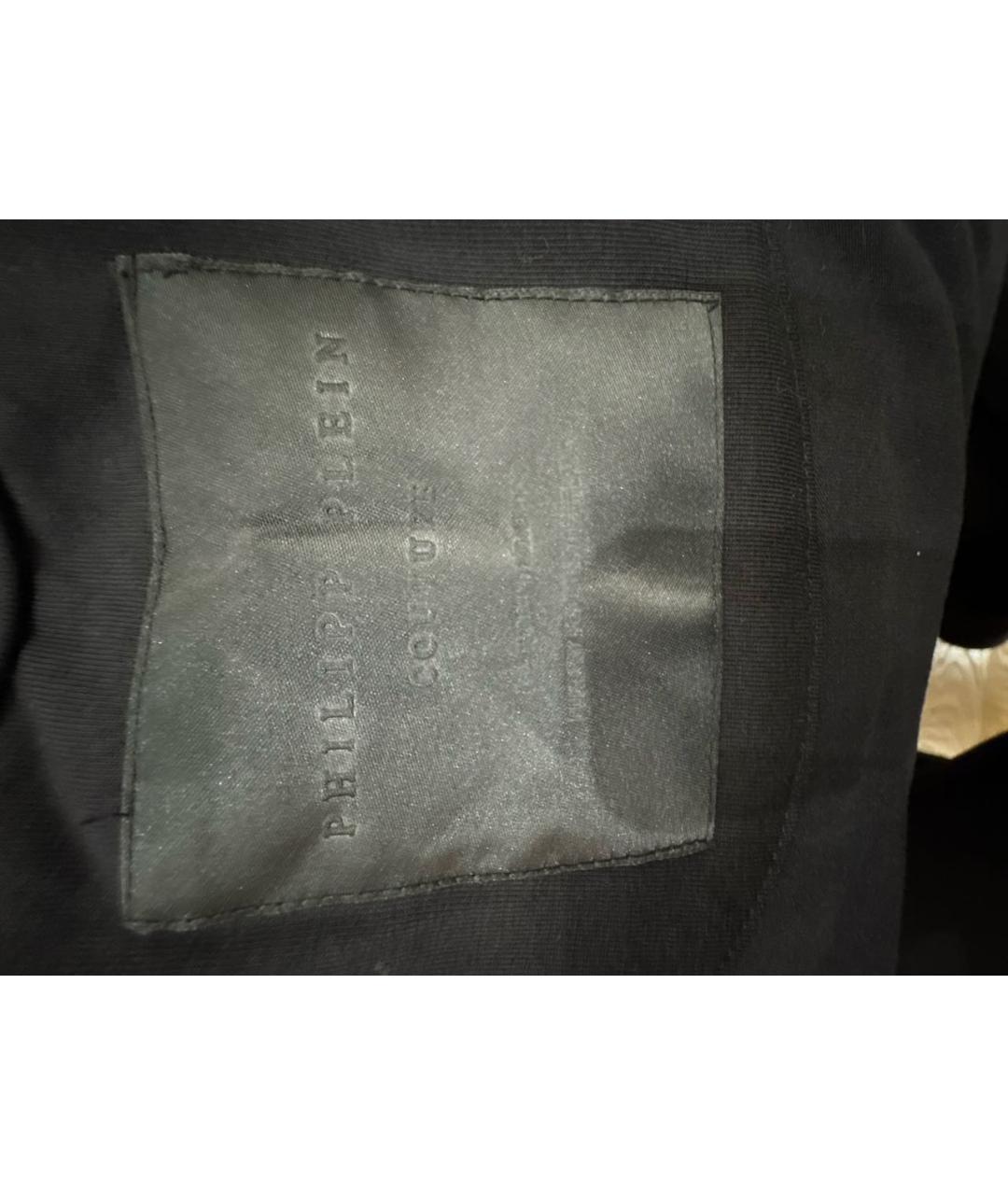 PHILIPP PLEIN Черная хлопко-эластановая футболка, фото 4