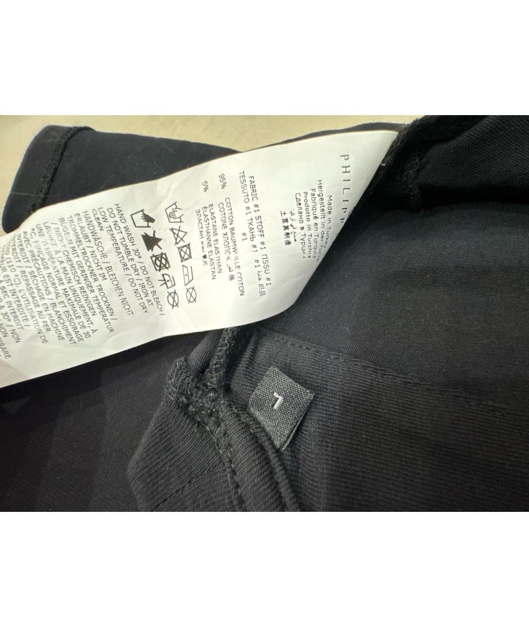 PHILIPP PLEIN Черная хлопко-эластановая футболка, фото 5