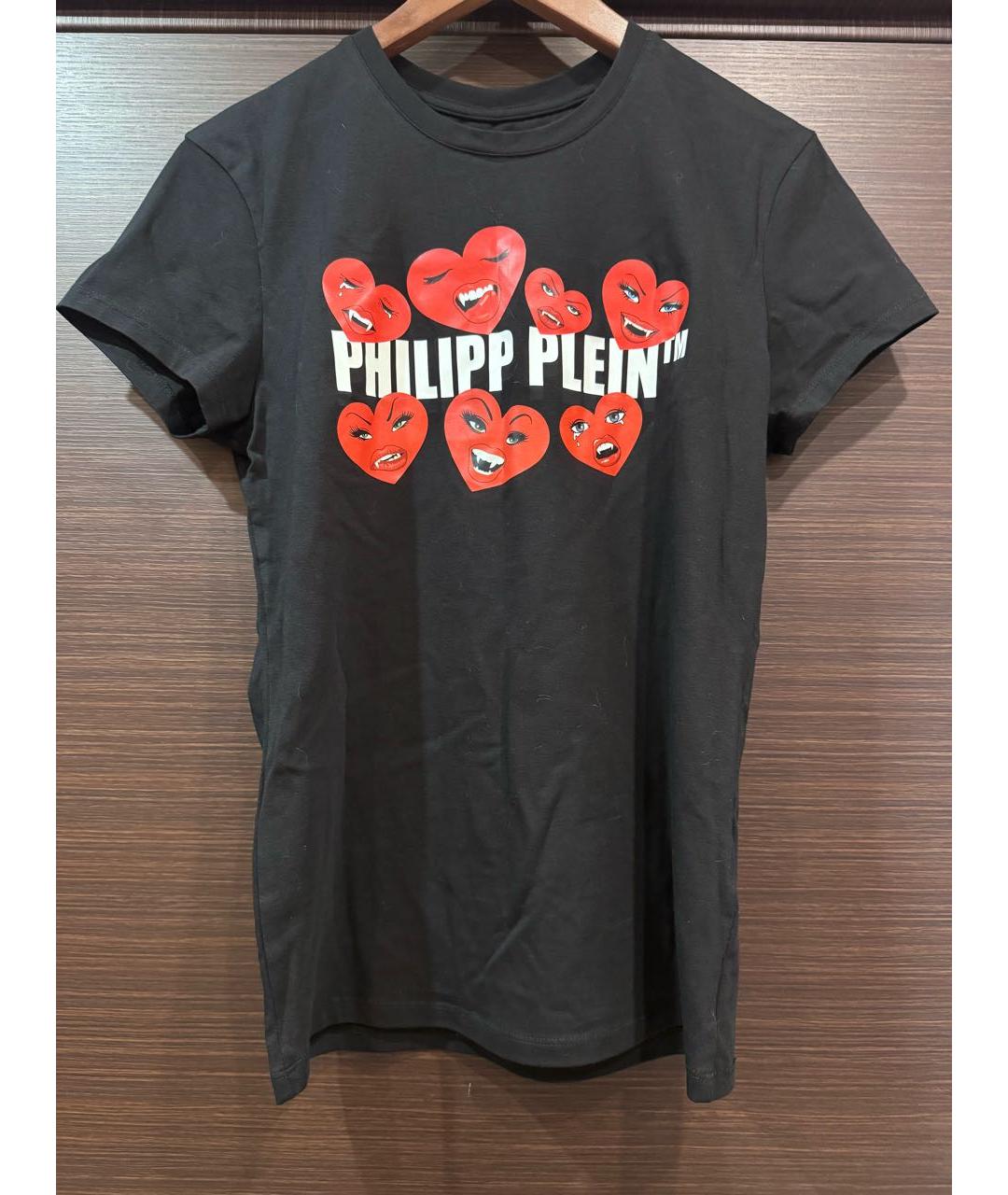 PHILIPP PLEIN Черная хлопко-эластановая футболка, фото 6