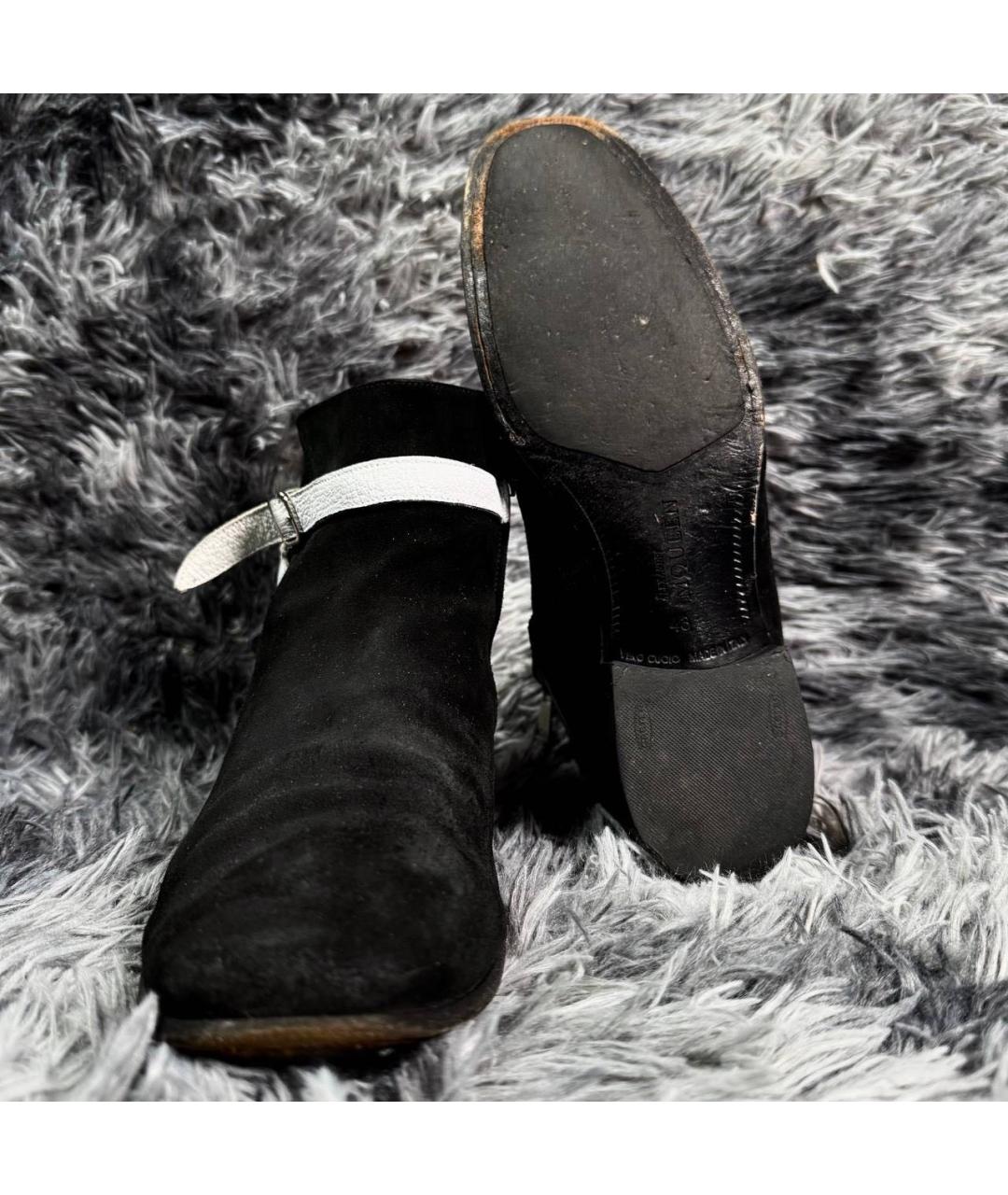 ALEXANDER MCQUEEN Черные замшевые низкие ботинки, фото 3