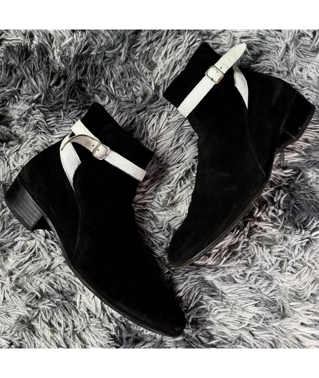 ALEXANDER MCQUEEN Черные замшевые низкие ботинки, фото 2