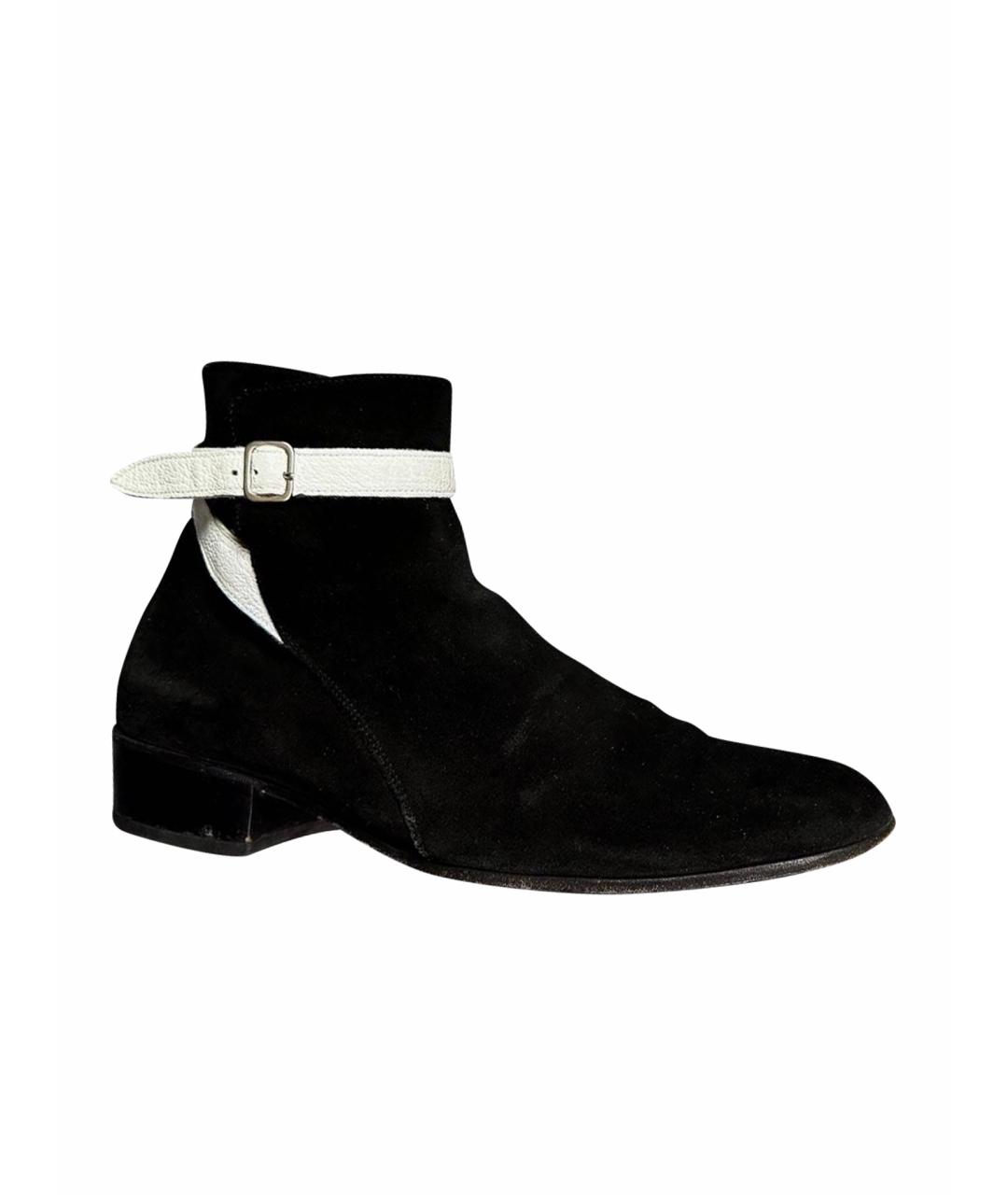 ALEXANDER MCQUEEN Черные замшевые низкие ботинки, фото 1