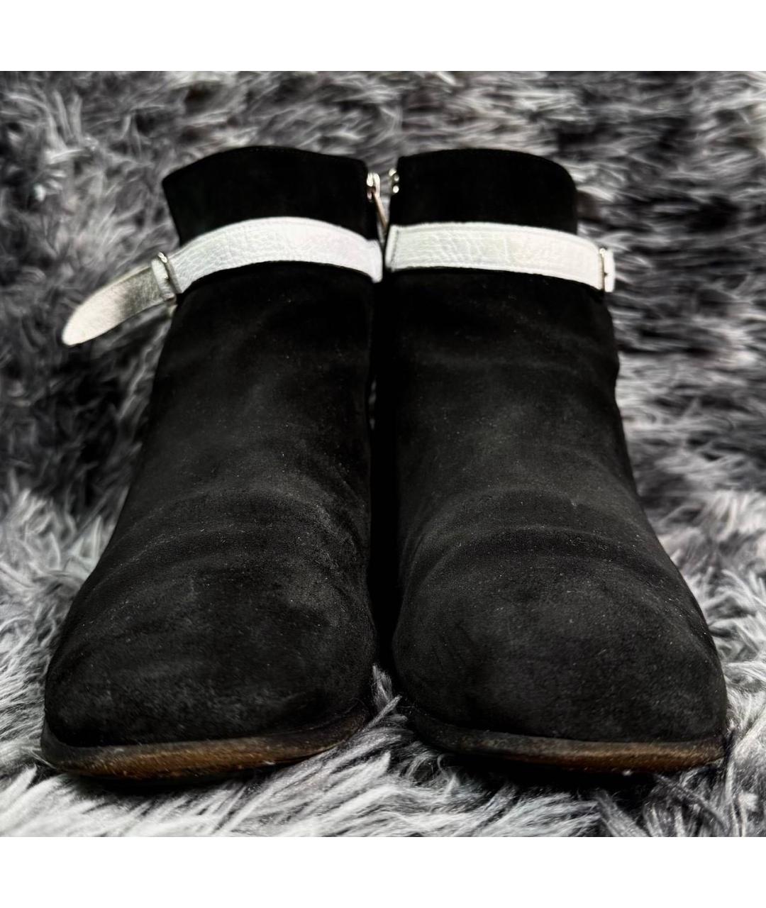 ALEXANDER MCQUEEN Черные замшевые низкие ботинки, фото 5