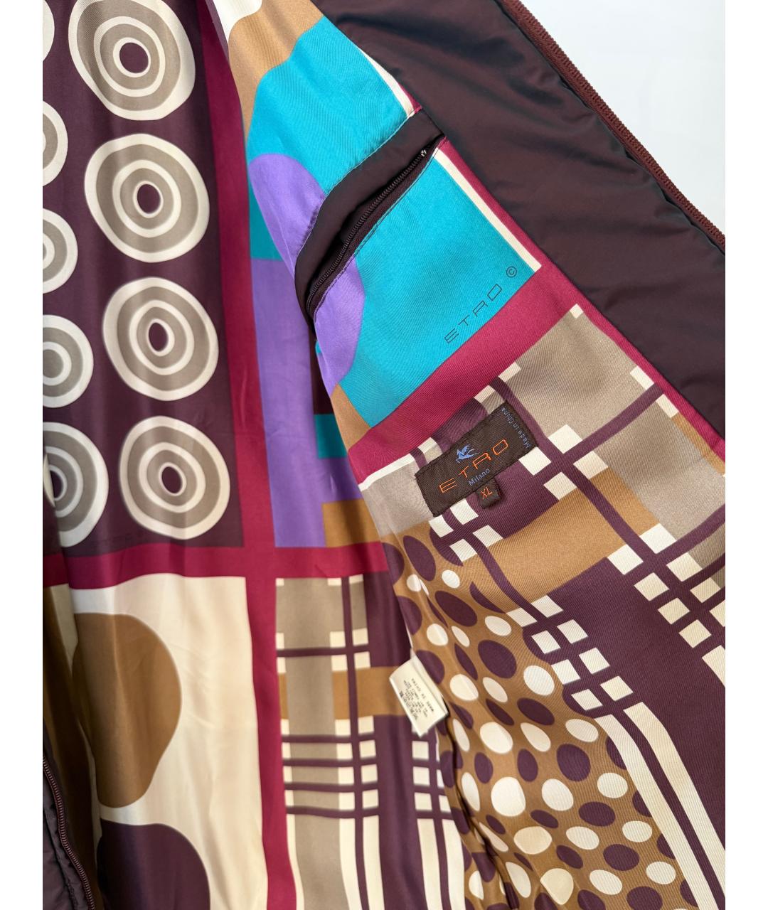 ETRO Бордовый полиэстеровый пуховик, фото 6