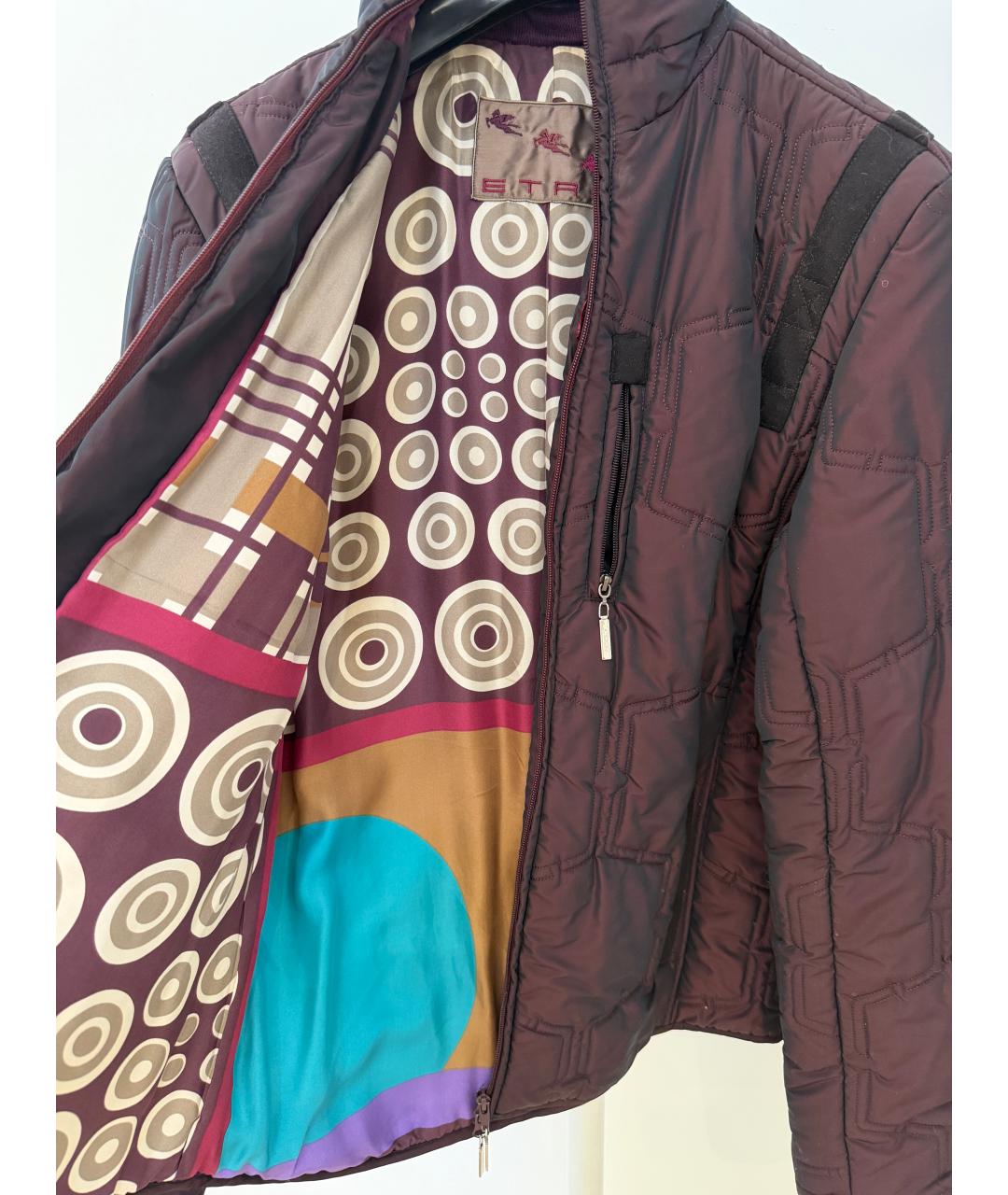 ETRO Бордовый полиэстеровый пуховик, фото 5