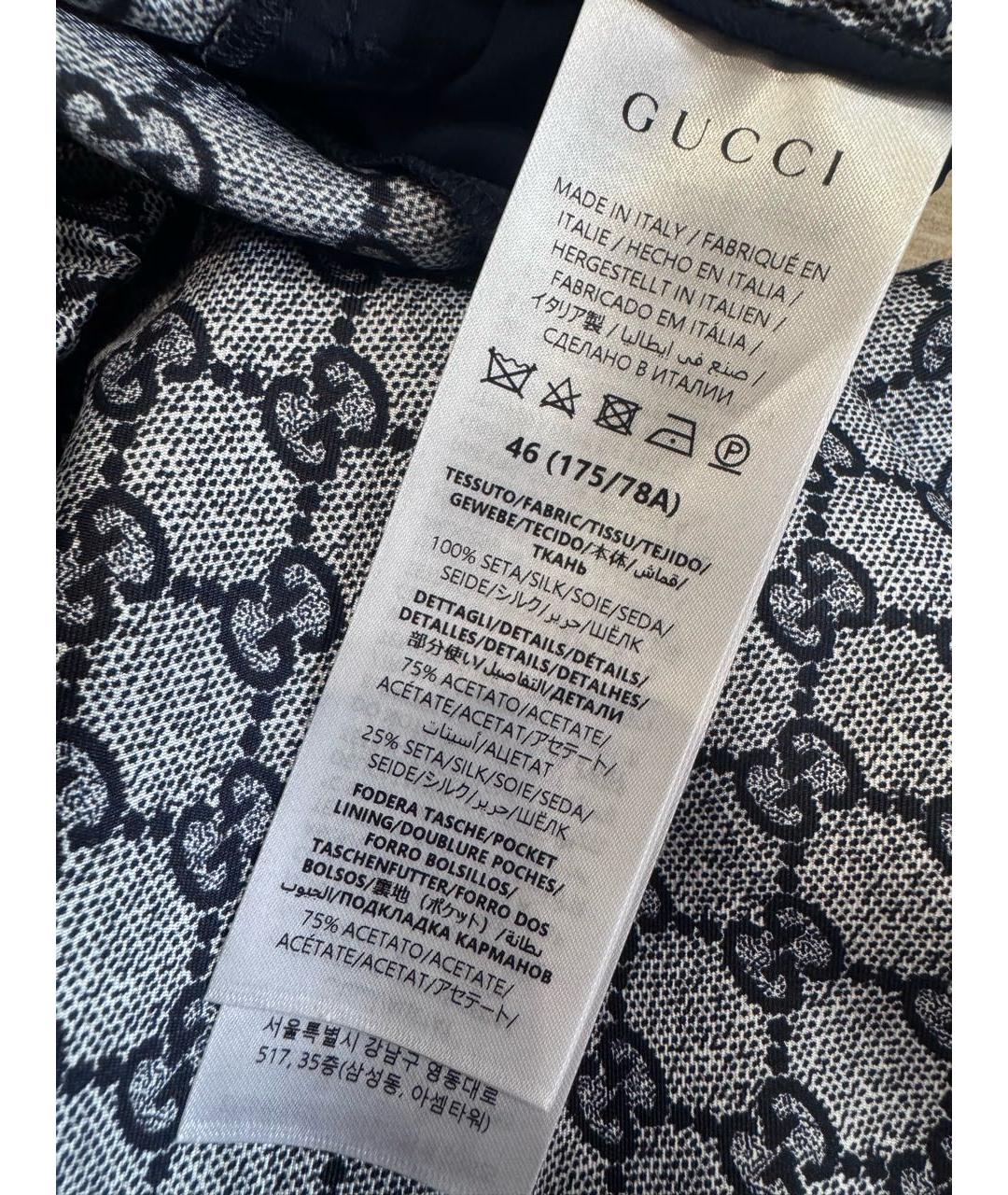 GUCCI Серебряные шелковые брюки широкие, фото 7